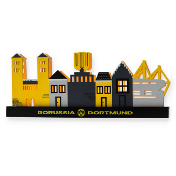 Borussia Dortmund BVB Weihnachtsdorf aus Holz mit Stadion 18 cm
